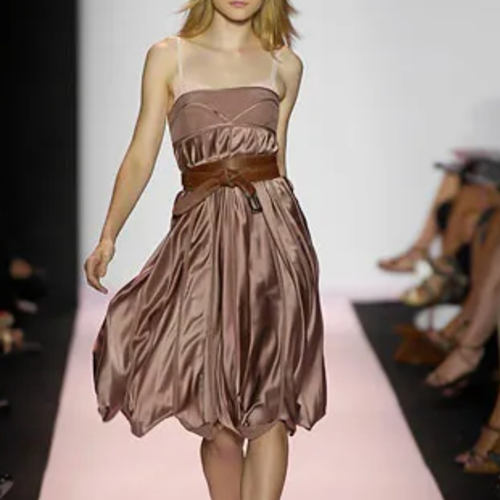 BcbgMaxazria Runway taupe silk dress size 2